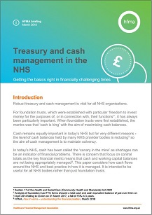 Treasury and cash management in the NHS 